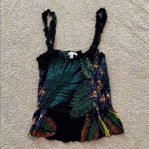 Patrons of Peace Smocked Tropical Tank Top | XS
